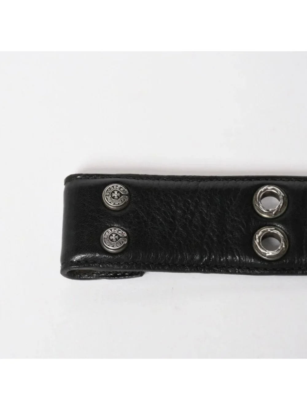 Chrome Hearts Strap Dbl Row of Grommets Double Row of 925 Sterling Silver Belt